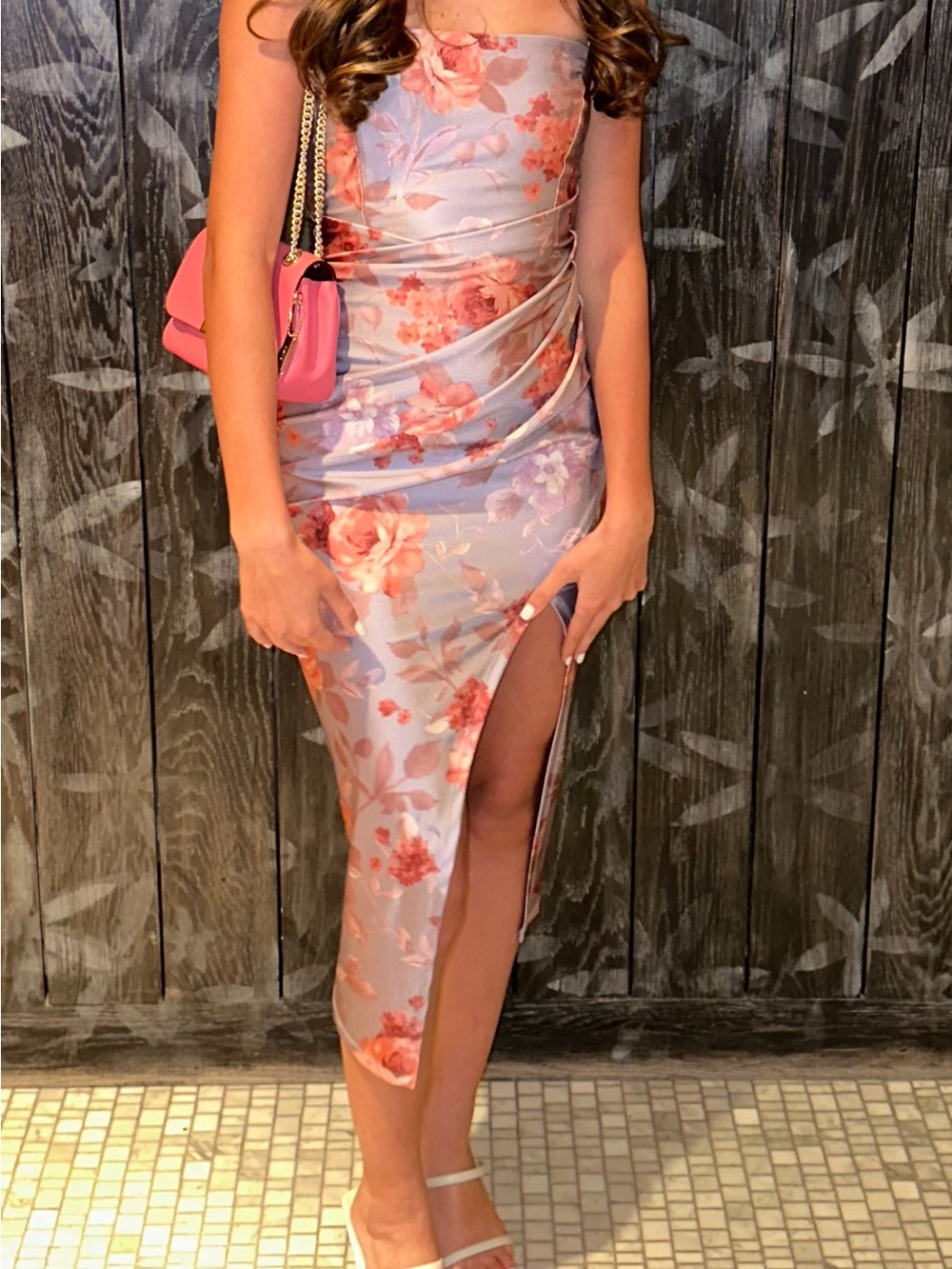 Windsor Lavender dresswith Coral Floral Print